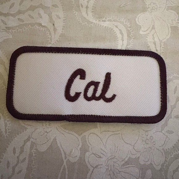 Office | Cal Name Tag Patch Embroidered Brown Letter Uniform Work Iron ...